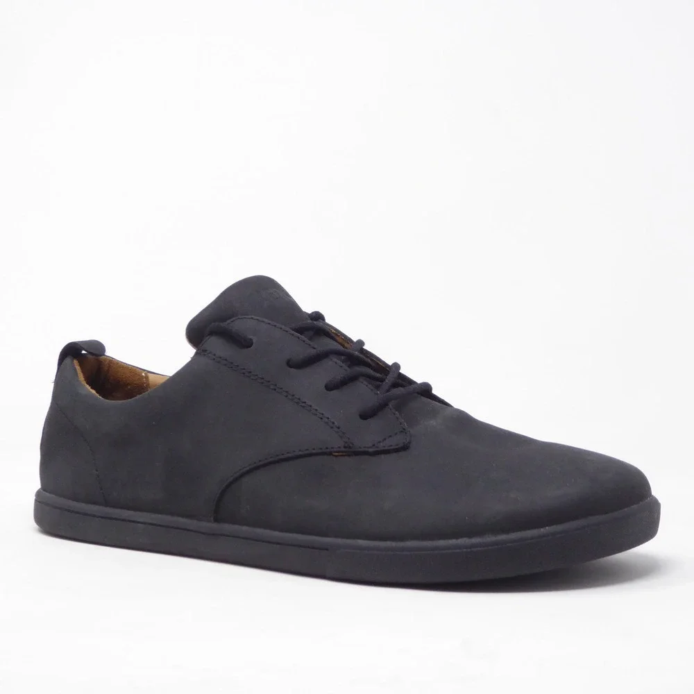 Xero Shoes Mens Glenn Oxford Black Leather Barefoot Casual Sneakers 10